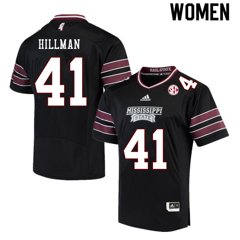 Women #41 Manuel Hillman Mississippi State Bulldogs College Football Jerseys Sale-Black - Click Image to Close